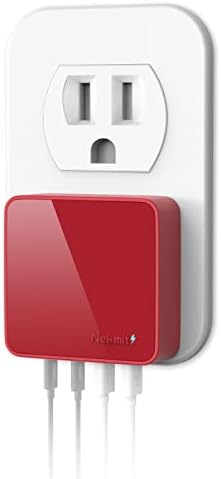 Nekmit 52 W Ultra-Compact 4-Port USB C Fast Charger – Dual 20 W Power Delivery & Dual USB Ports for Rapid Charging of i Phone 13, Galaxy, Pixel, i Pad Pro & More – Sleek Design for Home, Office & Travel Efficiency