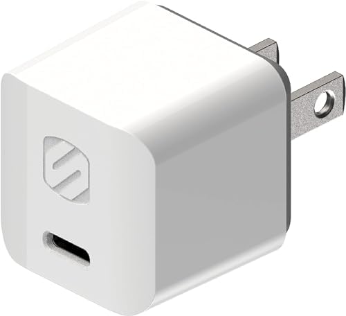 Scosche HPDC20-SP 20 W USB-C Fast Charger Mini Cube Wall Adapter – Ultra-Portable Power Delivery 3.0 for Swift Device Charging, 4 X Faster Charge Speed, Sleek Black Design for Enhanced Compatibility and Efficiency