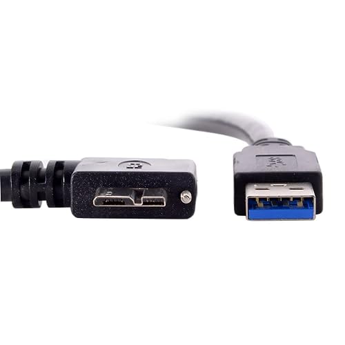 Chenyang 90-Degree Micro USB 3.0 Cable – Type A Male to Micro B Male, 3 M High-Speed Connector for Industrial Cameras & Devices, Enhanced Durability with Mount Panel Screws, Perfect for Tight Spaces and Optimal Cable Management