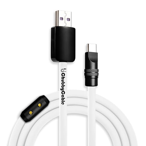 chubbycable Black Chubby Pro – Samurai Cable 240W USB-C Cable Silicone Fast Charging Type C Charger Cord, Rose Red, USB-A to Type-C, 6.6FT – Enhanced Compatibility and Speed