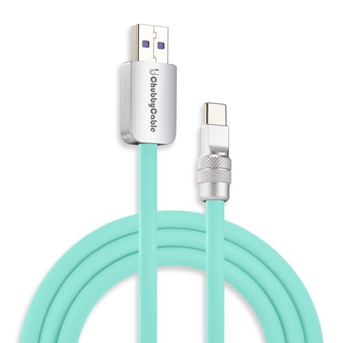 Chubbycable Chubby 2.0 Premium Fast Charging Cable – 240 W Power Delivery, 4.9 ft Type-C to Type-C Silicone Cord, Tangle-Free Design in Eye-Catching Red for Optimal Data Transfer and Enhanced Durability
