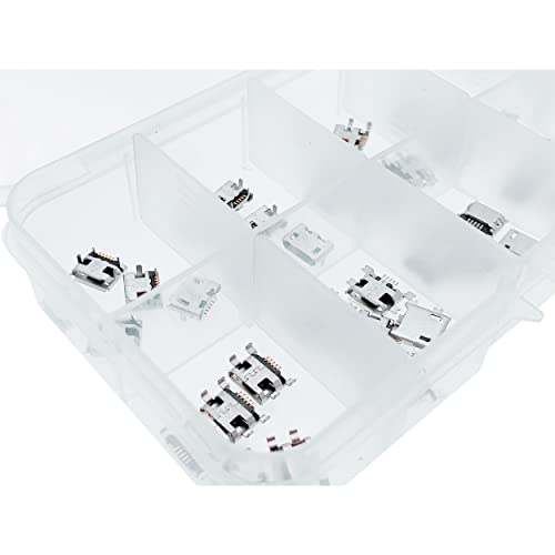 Versatile 100-Piece Type-C USB 3.1 Charging Dock Connector Kit – 10 Models with 6-Pin and 16-Pin Options for Enhanced Device Compatibility and Rapid Charging Solutions for Mobile Repairs