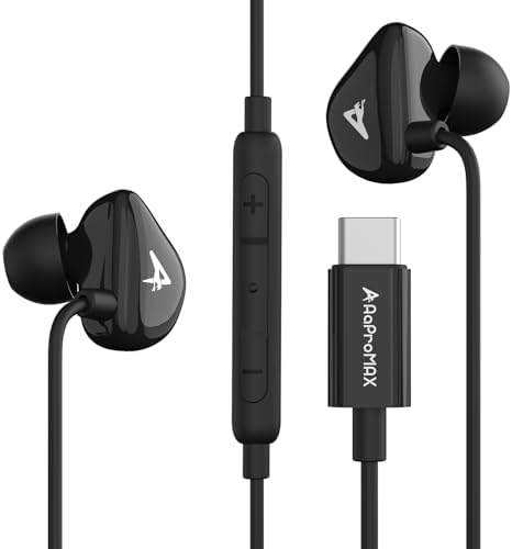 High-Fidelity USB C Earbuds with Built-In Microphone for i Phone 16 Pro Max & Samsung Galaxy – Lightweight, Tangle-Free Wired Headphones for Music and Gaming – Superior Audio Quality & Ergonomic Comfort for All-Day Wear – Seamless Compatibility with Android Devices Including Google Pixel