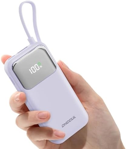 10,000 m Ah Portable Power Bank with Integrated USB-C Cable – Ultra-Fast Charging Solution for i Phone 16/15, Mac Book, Galaxy, i Pad & Air Pods – Your Essential Travel Power Companion with Superior Device Compatibility and Speed