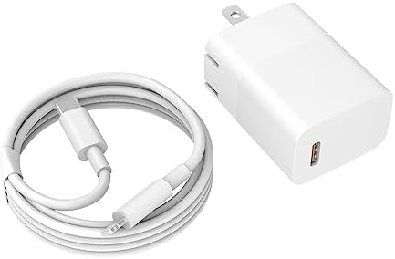 20 W Rapid Charge Adapter for Air Pods Pro, Max & All Generations – 6.6 Ft Durable Charging Cable Included for Enhanced Compatibility and Portability – Ultimate Power Solution for On-the-Go Audio Enthusiasts