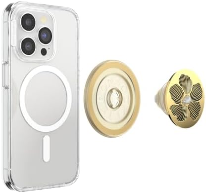 Magnetic Pop Grip for Mag Safe – Elegant Enamel Rose Noir | Multifunctional Phone Stand with Secure Grip & Customizable Swappable Top | Effortless Hands-Free Viewing Kickstand | Wireless Charging Compatible Accessory for Enhanced Smartphone Usability