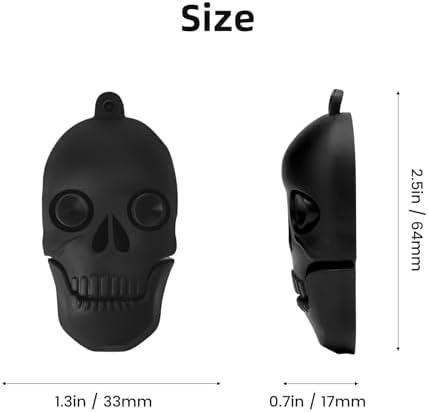 Skull Shaped 64 GB USB Flash Drive – Unique Personality Memory Stick for Stylish Data Storage | Borlter Clamp Cool USB 2.0 Thumb Drive Perfect for Gifts & Everyday Use | Durable, Portable & Compatible with All Devices