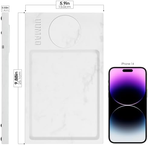 Sleek Marble Tray 15 W Magnetic Wireless Charger for i Phone 15/14/13/12 – Rapid PD Charging with Elegant Walnut Wood Accents for Ultimate Compatibility and Style