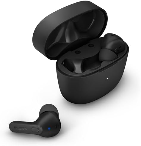 Revolutionize Your Audio Experience with PHILIPS True Wireless Earbuds – Advanced Bluetooth 5.3 Headphones Featuring 13 mm Drivers and AI Mic for Crystal-Clear Calls, IPX4 Waterproof Design for Active Lifestyles, 15 Hours of Playtime, Ultimate Compatibility with i Phone, Android & All Bluetooth Devices in Sleek White Finish
