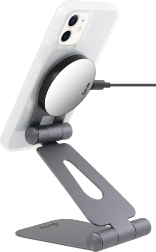 Sonix Magnetic Adjustable Cell Phone Desk Stand Pedestal Compatible with Apple MagSafe (Graphite) – Enhanced Compatibility and Speed