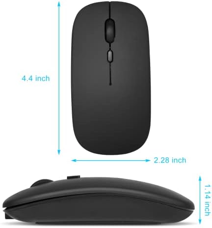 Urban X Rechargeable Wireless Mouse – Dual 2.4 GHz & Bluetooth Compatibility for Enhanced Productivity with Amazon Fire HD 8 Plus, Laptops, PCs, and i Pads – Ergonomic Black Design for Comfort and Precision Tracking