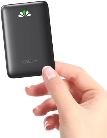 Ultra Slim ANOUV 10,000 m Ah Portable Charger – Fast Charging Power Bank with PD 22.5 W & QC 3.0 for i Phone and Android Devices – Lightweight External Battery for On-the-Go Charging Needs
