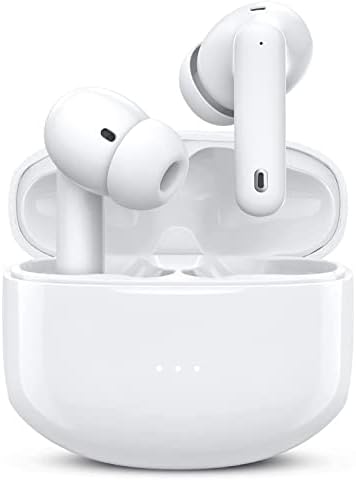Elevate Your Listening Experience with Premium Wireless Earbuds Featuring Advanced Active Noise Cancelling – IPX7 Waterproof Bluetooth Headphones for Seamless i Phone & Android Connectivity – Ergonomically Designed In-Ear Fit with Touch Control & Portable Charging Case – Perfect for Music, Gaming, and Calls in Any Environment (White)