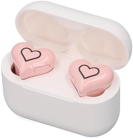 Elevate Your Audio Journey with Bewinner Heart-Shaped Bluetooth 5.3 Earbuds – Stylish, Ultra-Lightweight Noise-Canceling Headphones Perfect for Active Lifestyles and Work Environments – Comes with Portable Charging Case for Effortless Mobility and Comfort