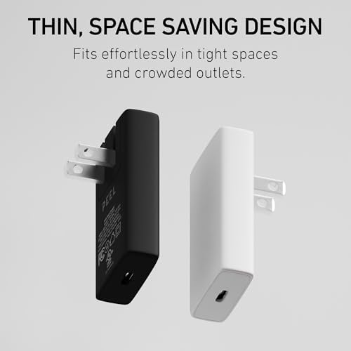 Ultra-Slim PEEL 35 W Fast Charging USB-C Wall Charger in Black – Compact, Efficient Power Adapter for On-the-Go Lifestyle – Safe & Reliable with UL, FCC, CE, Ro HS Certifications – Enhanced Compatibility for All USB-C Devices