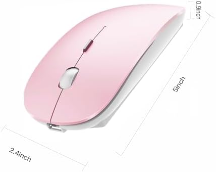 Sleek Bluetooth Wireless Mouse for Mac, Windows & i Pad – Ergonomic Design, High-Precision Navigation, Rechargeable & Dual-Mode Compatibility (Gray & Black) – Elevate Your Productivity with Clutter-Free Connectivity
