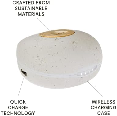 House of Marley Champion 2 True Wireless Earbuds – Eco-Friendly Bluetooth Earbuds with 35 Hours Playtime, Built-in Microphone, and Sustainable Materials in Cream – Perfect for Music Lovers and Environmentally Conscious Consumers