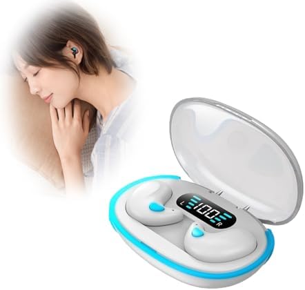 Innovative Bone Conduction Sleep Bluetooth Earbuds – Wireless Noise Cancelling Headphones with Ergonomic Comfort and LED Charging Case – Advanced Bluetooth 5.3 for Enhanced Connectivity, Safe Listening, and Ultimate Relaxation – Ideal for Fitness Lovers and Leisure Seekers