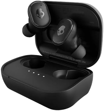 Skullcandy Grind Fuel Wireless Earbuds – Bluetooth Headphones with 40-Hour Battery Life, Noise-Isolating Comfort, and Wireless Charging Case – Customizable Audio via Skull-i Q App – True Black/Orange – Perfect for Music Lovers on the Go