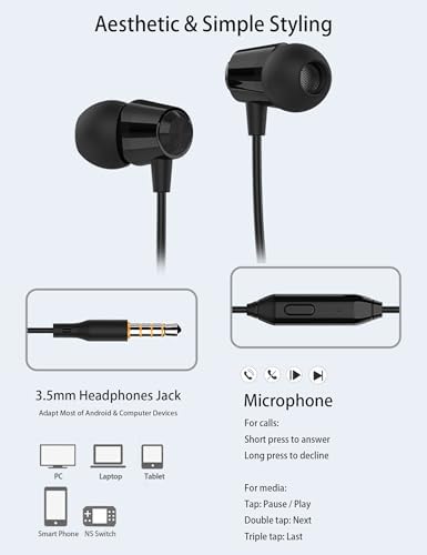Chic Gold Hive Game Earbuds Set – Premium Wired Headphones for Boys and Men with Comfortable Small Ear Tips, Ideal for School and Gaming, Enhanced Compatibility with Phones and PCs, Portable Case for On-the-Go Audio Enjoyment
