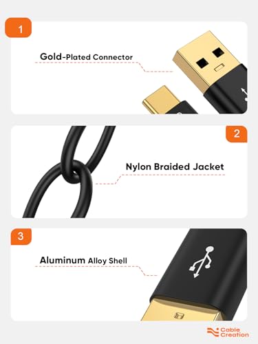 Ultimate 10 Gbps USB A to USB C Cable – 5 ft High-Speed Connector for Rapid Data Transfer & Charging, Optimized for i Phone 15/16+, Galaxy S24/S23+, Android Auto – Durable Nylon Braided Design for Effortless Travel and Daily Use