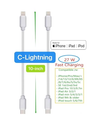 10-Pack Short USB Cables & Type C-C for Fast Charging – Optimized for i Phone 16/15, i Pads, Samsung Devices, and More – Premium Black Design for Efficient Clutter-Free Power Solutions