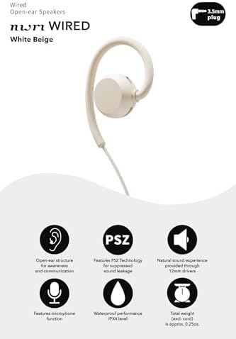 Elevate Your Audio Experience with NWM Wired Open Ear Speakers – Cutting-Edge PSZ Technology for Enhanced Sound Clarity, Lightweight Comfort, and Chic Dark Brown Design – Ideal for Everyday Use and Seamless Communication with Premium Microphone, Perfect for Active Lifestyles