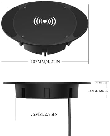 Revolutionize Your Charging Experience with the Hopopower Invisible Wireless Charger – Under Desk & Counter Station for i Phone 15/15 Plus/15 Pro Max/14 Pro/14 Pro Max/13, Featuring Quick Charge 3.0 Adapter for Ultra-Fast Power Delivery and Clutter-Free Design, Effortlessly Blending Style and Functionality in Any Workspace