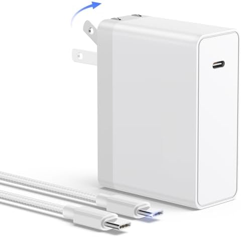 Ultimate 100 W USB-C Laptop Charger: Fast Charging Adapter for Mac Book Pro/Air, Lenovo, HP, Dell, Chromebook, i Phone, i Pad & More – 6.6 FT USB-C Cable Included for Maximum Flexibility and Universal Device Compatibility – Compact, Durable, and Perfect for Travel