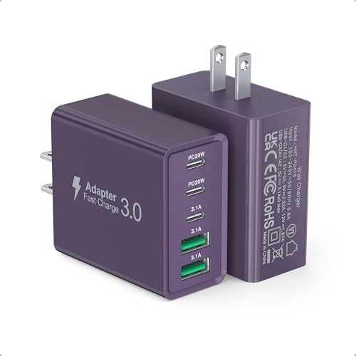 Efficient 50 W Dual USB-C Wall Charger Duo – Rapid Multi-Device Power Adapter for i Phone 16/15/14/13/12, i Pads, and Android Smartphones – Compact Fast Charging Solution for On-the-Go Professionals
