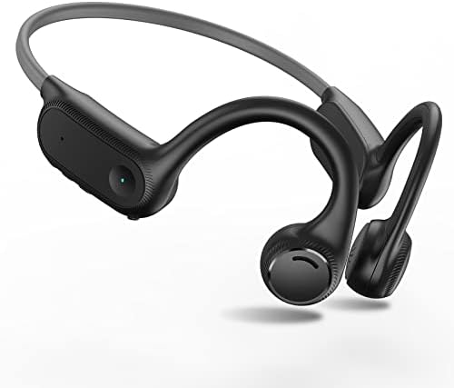 Revolutionary Open-Ear Bone Conduction Headphones – Ultra-Lightweight Bluetooth 5.3 Sport Earbuds for Active Enthusiasts, 10 Hours of Playtime, Waterproof & Sweatproof for Running, Cycling, and Hiking – Built-in Mic for Effortless Hands-Free Calling – Stylish Gray Design