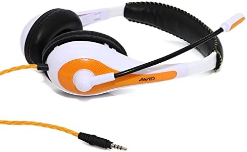 Avid AE-36 White Headset with Adjustable Boom Microphone – Ultimate Classroom Audio Solution for Students and Educators, Compatible with Tablets, Lightweight Design for Extended Use, Superior Sound Clarity for Testing and Assessments