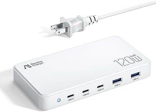 Powerful 100 W Ga N Slim Laptop Charger Hub – 5-Port Travel Power Station for Speedy Multi-Device Charging, Optimized for Mac Book Air, i Phone 15/14/Pro, and Galaxy S22/S20 – Ultra-Portable Design for Effortless On-the-Go Connectivity and Enhanced Charging Efficiency