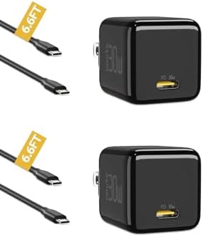 imuto 30 W USB-C Dual Charger Pack – Ultra-Compact Fast Charging Solution for i Phone 15, i Pad Pro, Galaxy S21/S22, Pixel & More – Ga N Technology for Enhanced Efficiency and Versatile Device Compatibility