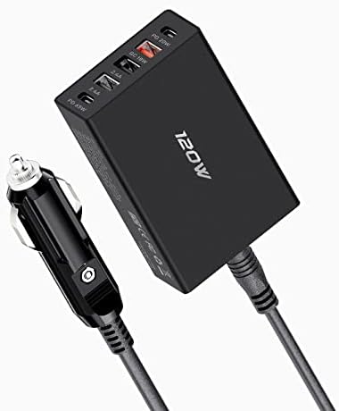 Experience Rapid Roadside Charging with SUNDA 120 W USB C Fast Car Charger – 4-Port Adapter Featuring Dual Type C PD60 W/PPS60 W for i Phone 16/15 Pro/Max/14 & Samsung Galaxy S24, Plus Dual USB-A 30 W QC3.0 for All Android Devices – Compact, Durable, and Universally Compatible for Effortless Multi-Device Charging on the Go