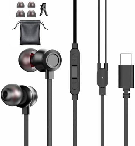 Transform Your Listening Experience with ASVOQ High-Performance USB C Earbuds – Premium Wired Sound Solutions with Integrated Mic & Volume Control for Samsung Galaxy S25/S24/S23 Ultra, i Phone 16/15 Pro Max, Pixel 8 & More – Exceptional Sound Precision for Work, Travel, and Daily Use. Enjoy Unrivaled Compatibility and Comfort with a Robust, Lightweight Design Perfect for All-Day Wear – Tailored for Audio Enthusiasts and Professionals, Offering Effortless Control Over Your Sound with Built-In Volume Adjustment and Hands-Free Calling. Choose ASVOQ for High-Fidelity Audio and Multifunctionality Across a Variety of Devices – Your Ultimate Wired Earbuds for Rich Audio and Convenience in Every Situation.