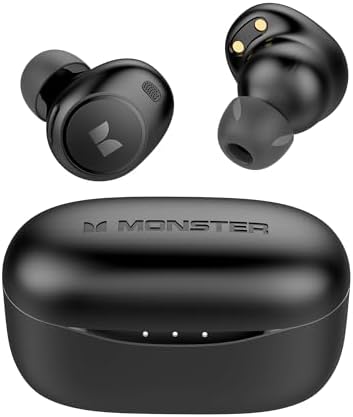 Revolutionary Monster Wireless Earbuds with Touch Control – Ultra-Lightweight Bluetooth Earphones for Music Enthusiasts and Active Individuals, IPX6 Waterproof for Sweat Resistance, Fast Charging Case for On-the-Go Power, Built-in Microphone for Effortless Hands-Free Calling – Unmatched Sound Quality and Comfort for Your Dynamic Lifestyle