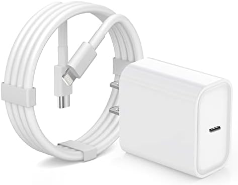 Apple MFi Certified 20 W PD Wall Charger with 3 FT USB C to Lightning Cable – Ultra-Fast Charging Solution for i Phone 14 Pro Max, 14, 13 Mini, 12, 11, XR, XS Max, i Pad Air 3, and Air Pods – Compact & Travel-Friendly Design for Enhanced Device Compatibility and Efficiency