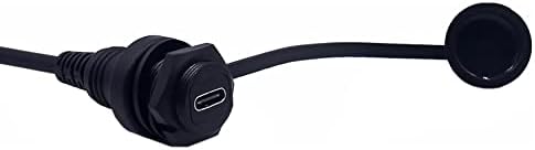 USB Type C Flush Mount Extension Cable – 0.3 Meter 90 Degree Angled USB 3.1 Male to Female Panel Mount Adapter for Cars, Boats, and Motorcycles – Gold-Plated for Superior Speed and Enhanced Connectivity – Ideal for Clean Dashboards and Tight Spaces