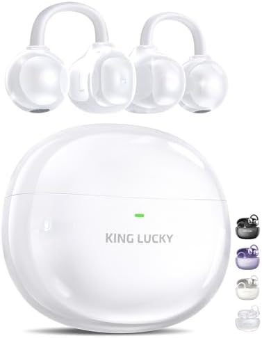 Elevate Your Audio Game with King Lucky Wireless Bluetooth 5.4 Earbuds – Stylish Clip-On Design with Advanced Noise Cancelling, 50-Hour Battery Life, and Waterproof Durability – Perfect for Active Lifestyles, Small Ears, and Glasses Wearers in Trendy Pink. Enjoy Unmatched Comfort, Seamless Connectivity, and Immersive Sound Quality Ideal for Fitness, Daily Commutes, and Casual Listening.