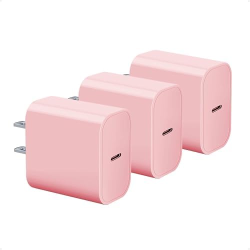 20 W USB C Fast Charging Block 3-Pack for Apple Devices – Compact Wall Adapter for i Phone 11-16, Apple Watch & i Pad – Sleek Purple Design for Enhanced Portability and Efficiency – Universal Compatibility for Optimal Performance