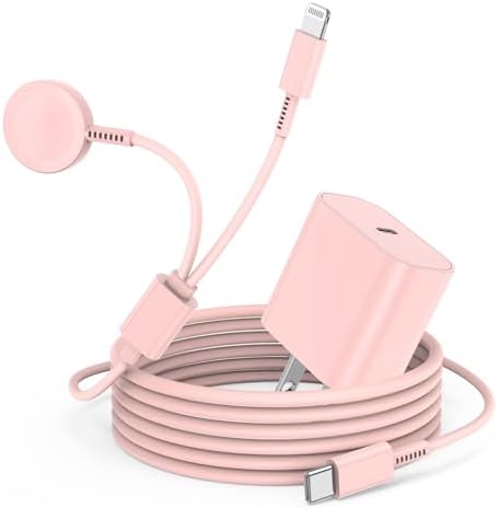 Revolutionary 2-in-1 USB C Magnetic Charger for Apple Devices – MFi Certified 20 W Fast Charge Cable with 6-ft Flexibility for Ultimate Convenience – Perfect Compatibility with Apple Watch Series 8/7/SE/6/5/4/3/2/1 and i Phone 14/13/12/11/XS – Your Premium Solution for Rapid Power Delivery on the Go