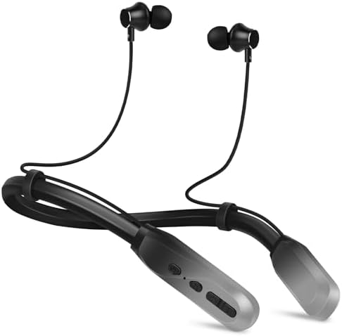 Lecefty Wireless Neckband Headphones – 200-Hour Waterproof Bluetooth Earbuds with Premium Balanced Armature Sound, Hands-Free Calling, Lightweight Comfort for Sports and Outdoor Use – Stylish Silver Finish for Everyday Adventures