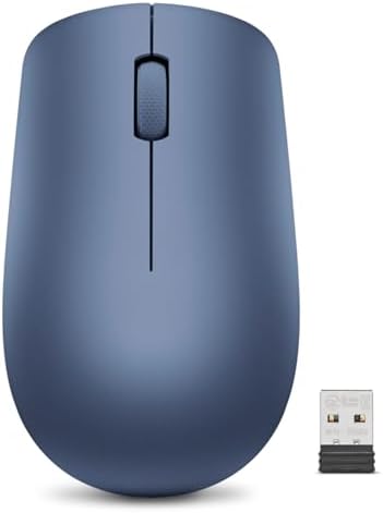 Lenovo 530 Wireless Mouse – Ergonomic Abyss Blue Design with 2.4 GHz Nano USB Receiver, 1200 DPI Optical Sensor for Precision Tracking, Lightweight & Portable for Effortless Navigation, Ideal for Left & Right-Handed Users, Perfect Companion for Work or Travel