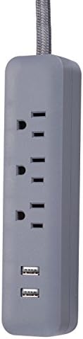 Globe Electric Designer Series 3-Outlet Power Strip in Chic Rose Finish – Stylish Surge Protector with Enhanced Compatibility and Fast Charging for Modern Homes and Offices