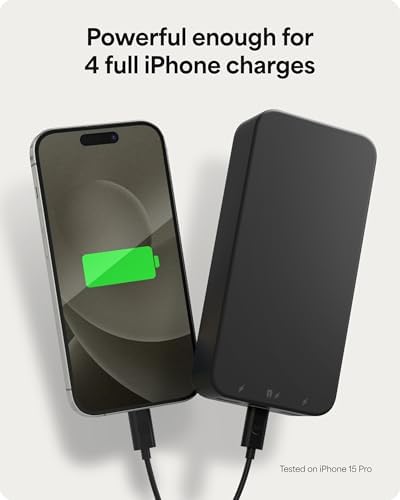 Mophie Powerstation Mini 5,000 m Ah Portable Power Bank – Ultra-Fast 20 W USB-C PD Charger for Rapid Device Recharging, Compact Pocket-Sized Design with LED Battery Indicator, Includes USB-C Cable for Instant Connectivity, Essential Travel Accessory for On-the-Go Smartphone Power