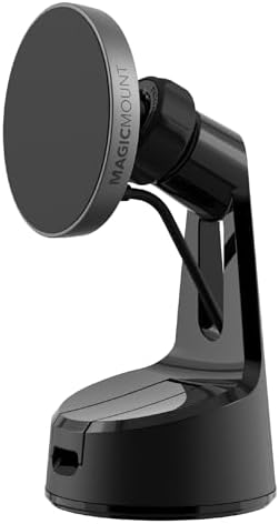 Scosche MPQMD-SP Magic Mount Charge Pro: Advanced 15 W Qi2 Fast Wireless Charging Mag Safe Car Mount for i Phone 16/15/14/13/12 Pro Max Plus – Sleek Dashboard Magnetic Holder for Effortless Charging and Driving Efficiency
