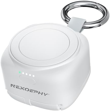 Compact Magnetic Portable Charger for Apple Watch – 1200 m Ah MFi Certified Power Bank with Built-In Cable, Keychain Design for Effortless Travel, Compatible with Series 9/8/7/6/5/4/3/2/SE/Ultra – Reliable Wireless Charging Solution for On-the-Go Lifestyle