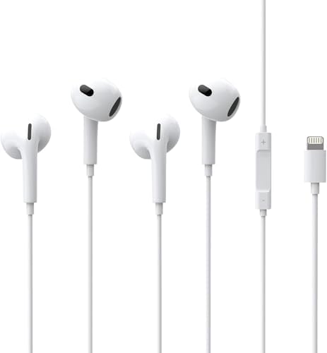 Experience Unmatched Sound Clarity with Premium i Phone-Compatible Wired Earbuds – 2-Pack Featuring Integrated Microphone & On-the-Go Volume Control for Effortless i OS Integration Across All Models Including i Phone 14/13/12/11/XR/XS/X/8/7/SE/Pro/Pro Max – Lightweight, Travel-Ready Design for Daily Use and Seamless Connectivity to Elevate Your Music, Calls, and Podcasts