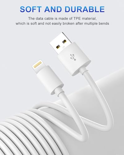 Ultimate i Phone Charger 2 Pack – MFi Certified Lightning to USB Cables (6 FT & 3 FT) for Rapid Charging | Durable, Tangle-Free Design Perfect for Home, Office, and Travel | Compatible with i Phone 14, 13, 12, 11 Pro, and More